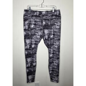 Duluth Trading black grey athletic workout leggings - XL